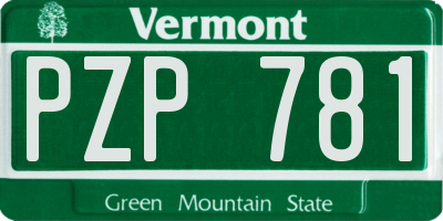 VT license plate PZP781