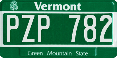 VT license plate PZP782