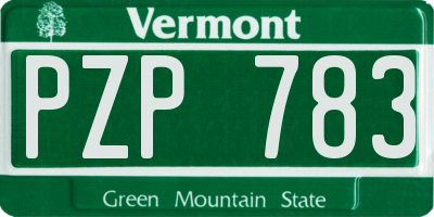 VT license plate PZP783