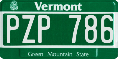 VT license plate PZP786
