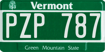 VT license plate PZP787