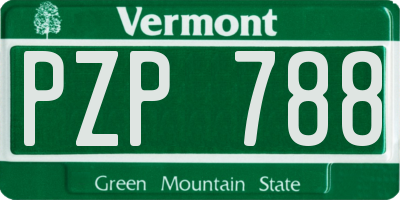 VT license plate PZP788