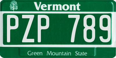 VT license plate PZP789