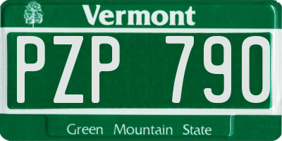 VT license plate PZP790