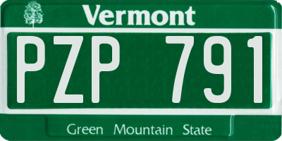 VT license plate PZP791