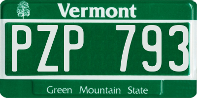 VT license plate PZP793