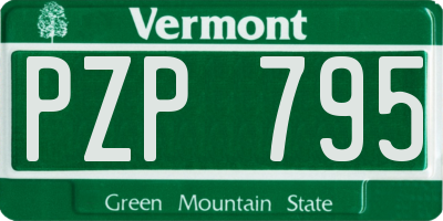 VT license plate PZP795