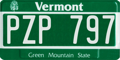 VT license plate PZP797