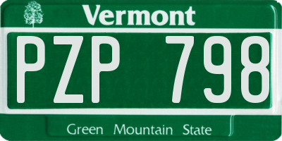 VT license plate PZP798