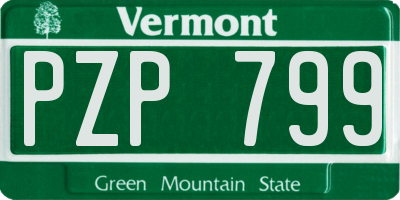 VT license plate PZP799