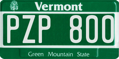 VT license plate PZP800