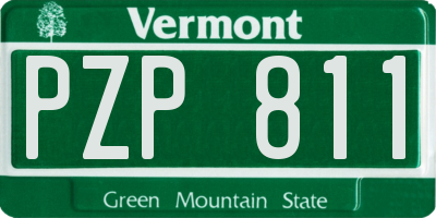 VT license plate PZP811