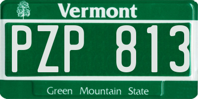 VT license plate PZP813