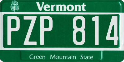 VT license plate PZP814