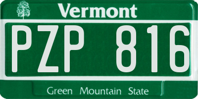 VT license plate PZP816
