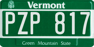 VT license plate PZP817
