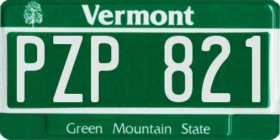 VT license plate PZP821