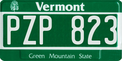 VT license plate PZP823