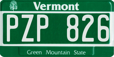 VT license plate PZP826