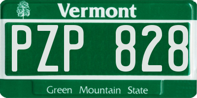 VT license plate PZP828
