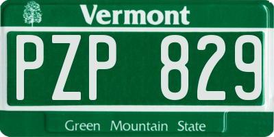 VT license plate PZP829