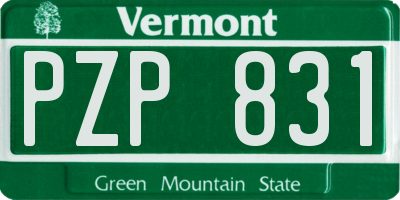 VT license plate PZP831