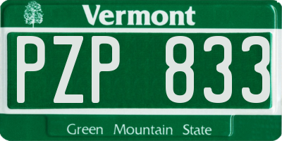 VT license plate PZP833