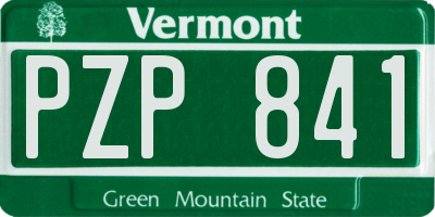 VT license plate PZP841