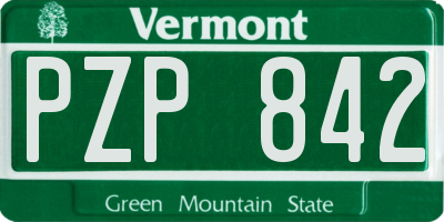 VT license plate PZP842