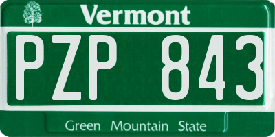 VT license plate PZP843
