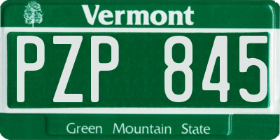 VT license plate PZP845