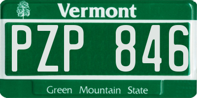 VT license plate PZP846