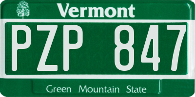 VT license plate PZP847