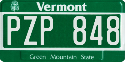 VT license plate PZP848