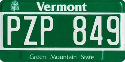 VT license plate PZP849
