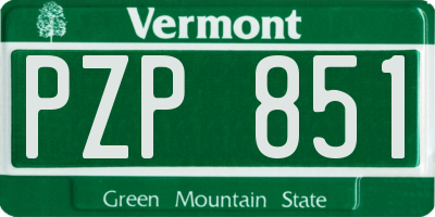 VT license plate PZP851