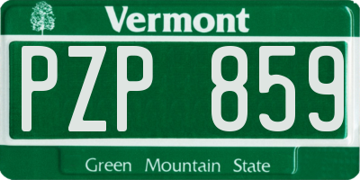 VT license plate PZP859