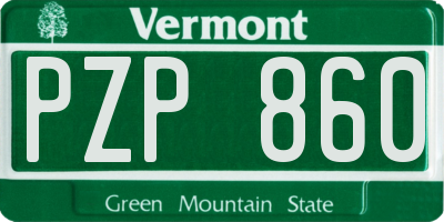 VT license plate PZP860