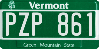 VT license plate PZP861