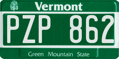 VT license plate PZP862