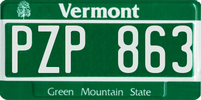 VT license plate PZP863