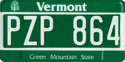 VT license plate PZP864