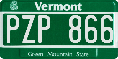VT license plate PZP866