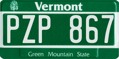 VT license plate PZP867