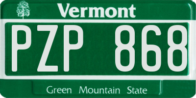 VT license plate PZP868