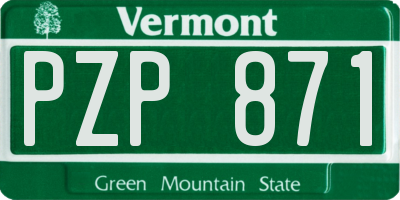VT license plate PZP871