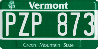 VT license plate PZP873