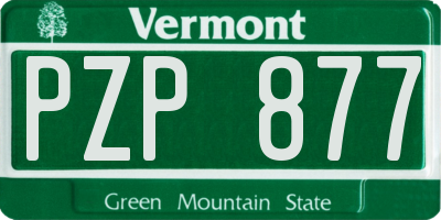 VT license plate PZP877