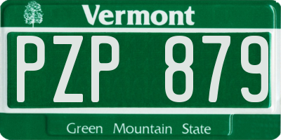 VT license plate PZP879