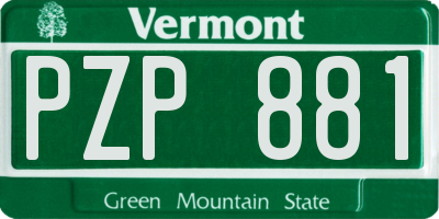 VT license plate PZP881